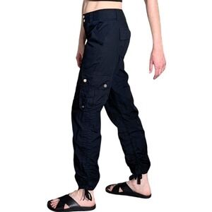 L-RL Active Lauren Ralph Lauren Sz 4 Black Cargo Pants Gorpcore Utility